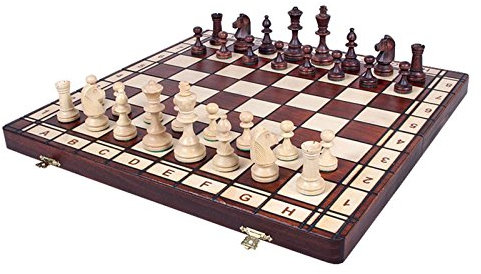 Sunrise Chess & Games Hochwertige dekorative handgefertigte hölzerne Schach Set Amsterdam 40cm x 40cm