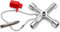 Knipex Clé universelle pour armoires de commande pour toutes les armoires et systèmes de fermeture standard 76 mm 00 11 03, Argent