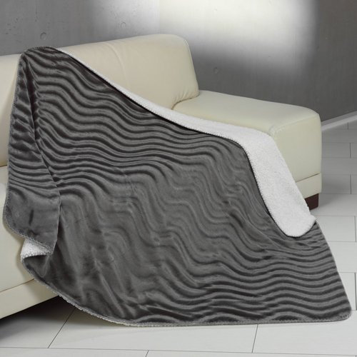 Gözze Decke Wellen Silber 130x170 cm Microfaser