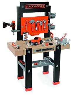 Black & DECKER 'The Star' Kids Work Bench & Tools | Amazing Complete Workbench Inc Mechanical Drill, 7 Tools & 92 Accessories | Ages 3 Plus 360701