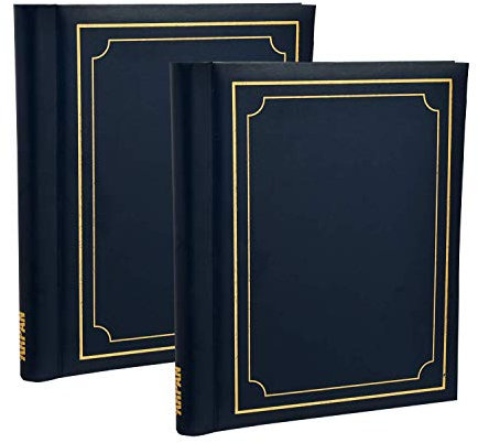 Arpan 2 Pack of Photo Albums Self Adhesive Picture Book Modern Style Ring Binder Totaling 72 Sheets 144 Sides - Blue