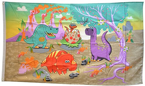 Flaggenfritze Fahne/Flagge Dino Welt + gratis Sticker
