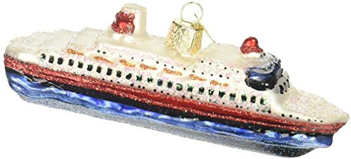 Old World Christmas Cruise Ship Old World Kreuzfahrtschiff aus Glas geblasen Christbaumschmuck, Multi, Standard