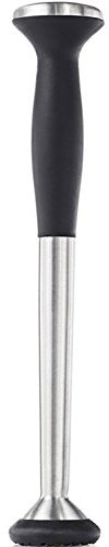 OXO SteeL Stößel mit kratzfestem Nylonkopf und weichem, rutschfestem Griff, silberfarben, 22,9 cm