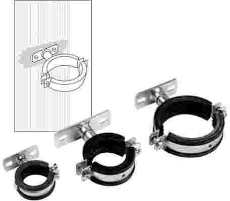 Buddel-Bini Mastschellen für Wandbefestigung mit Gummischutz 45 mm