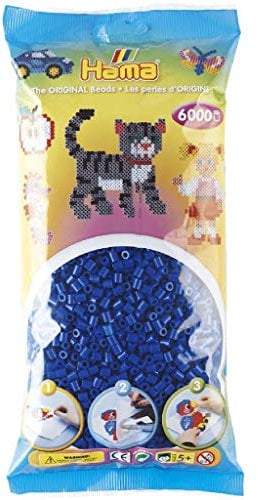 Hama 0644049 - Bügelperlen, 6000 Stück, blau