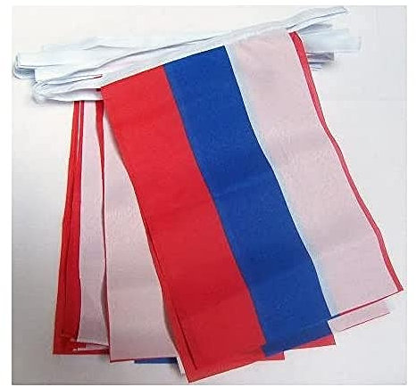 AZ FLAG Ghirlanda 6 Metri 20 Bandiere Russia 21x15cm, Bandiera Russa 15 x 21 cm - Festone Bandierine