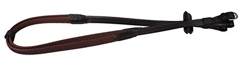 QHP Anti-Rutsch-Zügel aus weichem Gummi braun + schwarz (Warmblut, Braun)