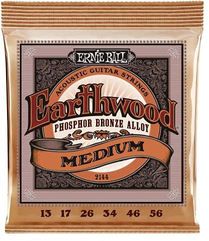 Ernie Ball Earthwood Medium Phosphor Bronze, Corde per chitarra acustica, diametro 13-56