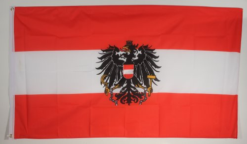 Buddel-Bini Flagge Fahne ca. 90x150 cm : Österreich mit Adler Wappen Österreichflagge
