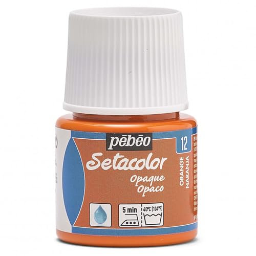 MONTANA 295-012 Pebeo-Setacolor-Pintura para Tejidos y Telas opacos-Alta Cobertura-Efecto Mate-Frasco 45 ml, Naranja, 45