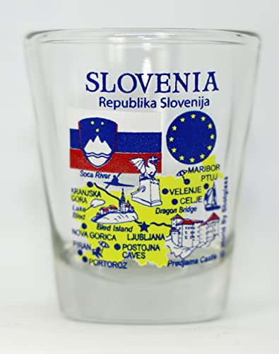 World By Shotglass Slovenia EU Series Landmarks and Icons Shot Glass