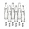 gouveo 12er Set Glasflasche 200 ml Kropfhals mit Schraubverschluss silberfarben - Kleine Flaschen für Likör, Saft, Essig und Öl - Flaschen-Set (FKT200S)