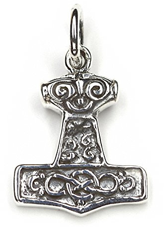 Drachensilber Thors Hammer Schmuck Silber Anhänger Mjölnir klein Wikinger 925er Sterlingsilber keltischer Kettenanhänger