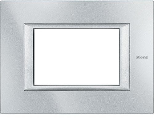 BTicino HA4803HC Axolute Placca Rettangolare, 3 Moduli, Argento