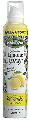 SPRAYLEGGERO Natives Olivenöl Extra Aromatisiert mit Zitrone 250 ml - durch die Praktische Sprühflasche Können Sie bis zu 90 % des Öls Einsparen