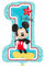 Amscan 3434301- Globo Super Shape Mickey 1er Cumpleaños, tamaño 48 x 71 cm, ratón, globo de helio, cumpleaños, decoración
