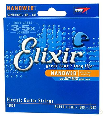 Elixir Saiten E-Gitarre Saiten, 6-Saiter, Super Light Nanoweb-Beschichtung