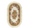 The Deco Factory Teppich mit Fransen, weiß, mit kleinen Blumen, 57 cm x 110 cm, Beige