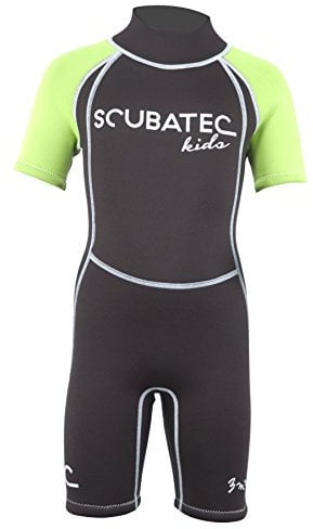 SCUBATEC 3mm Kindershorty Kids Wave, schwarz-grün, 152-158 (L)