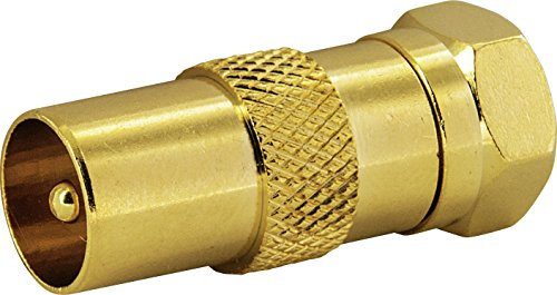 SCHWAIGER -GOUST9310 537- F-Stecker/Adapter/F-Stecker > F-Buchse/für Antennenkabel, Antennendose/ 1 Stück/Gold