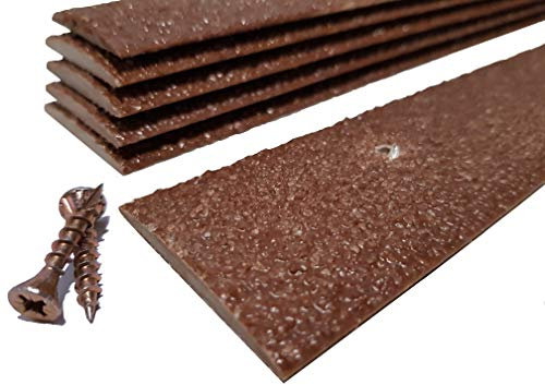 Pack of 5 Anti Slip Decking Strips 50mm x 600mm Brown