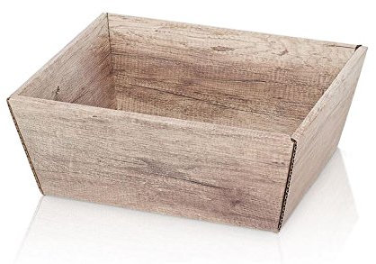 Weinkarton24.com 10 Stück Präsentkorb Rustikal klein aus Wellpappe, Geschenkkorb, Wellpappkorb