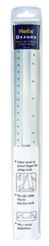 Helix Non-Slip Metal Safety Ruler, Silver, 12 inch / 30cm