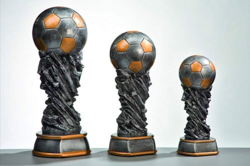 Pokal-Fabrik - Fußball Pokal Serie Fantasie 30 cm aus hochwertigem Kunstharz - Geschenk-Trophäe im Design eines Fußballs - Fußball-Geschenk - Wanderpokal Fussball Zubehör