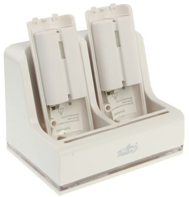 DN Stazione Carica 2 Slot + batterie Ricaricabili per Nintendo Wii Remote co. Bianc