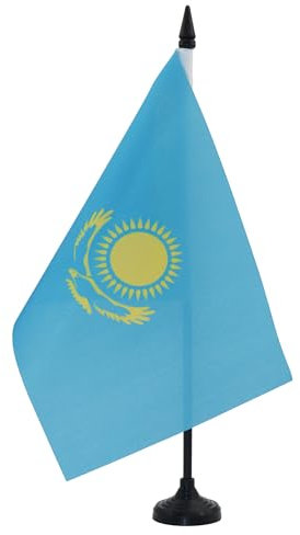AZ FLAG - Tischflagge Kasachstan - 21x14 cm - Republik Kasachstan Tischfahne 14 x 21 Cm - Flaggen