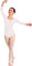 Arabesque 3/4 Kurzarm Damen Ballettanzug Klassischen Body, 2002 (L, Weiß)