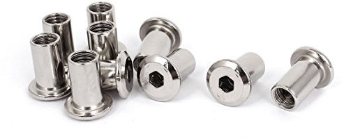 sourcing map 10uds M8 X 18mm Remache Hexagonal Entrada Cabeza Tapa Tornillo Inserción Barril Tuercas Sujetadores