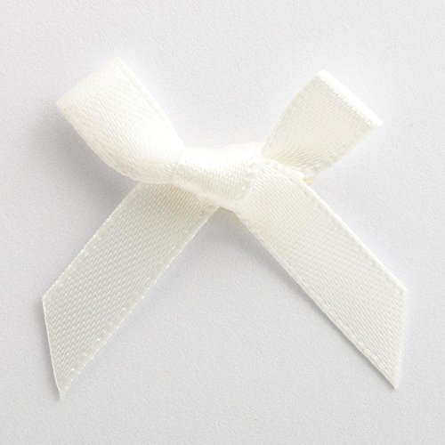 Italian Options Mini Satinschleife 3cm aus 6mm Band (100 Stück) - Elfenbein