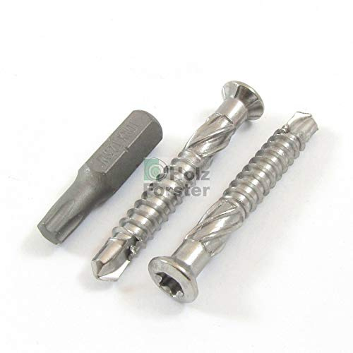 RE-SCHRAUB Terrassofix Edelstahlschrauben 5,5x40mm, gehärtet, für Alu, 100Stück