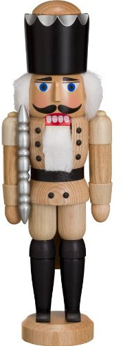 Seiffener Volkskunst Nussknacker König Erzgebirge 29cm (Natur)