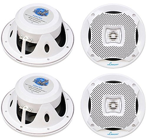 LANZAR 4 AQ5CXW 5.25 800W 2-Way Marine Boat Speakers Water Resistant White