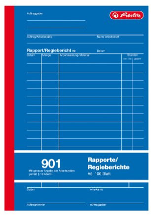 Rapportbuch A5 von Herlitz, holzfreies Papier 100 Blatt gelocht