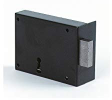 Jpm - Serrure de securite a poser en applique horizontale noire-pene dormant - Réf..105 - A.55 - B.95 - Main.D -