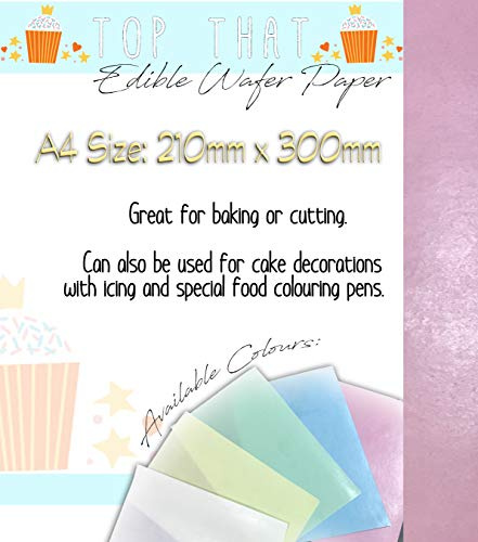 25 Sheets of Pink Edible Wafer Paper - A4 Sized for Cutting Printing Baking Cake Decorating