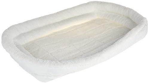 MidWest Homes for Pets Modell 40330-FS Haustierkissen, 76 cm, Fleece-Hunde-/Katzenbett, bequemes Polster, für mittlere Hunderassen, für 76 cm große Boxen, waschmaschinen-/trocknergeeignet, weiß