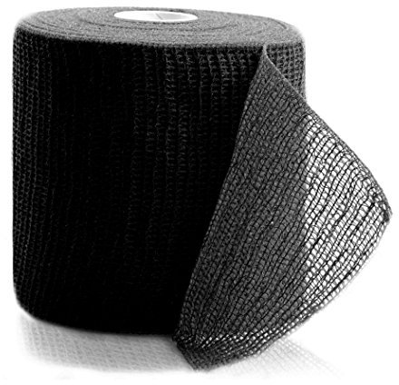 Horn Medical Horn-Haft krepp color - Kohäsive Fixierbinde, weich, rutschfest, hautverträglich, selbsthaftend, Schwarz (10 cm x 20 m)