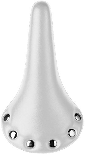 Import Fahrradsattel Sattel Singlespeed Retro mit Nieten Weiß Rennrad