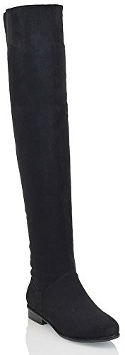 Womens Over The Knee High Flat Ladies Long Faux Suede Thigh High Boots Size 3-8