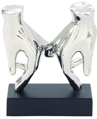 Deco 79 96763 Keramik Silber Hände Skulptur, 17,8 cm von 20,3 cm