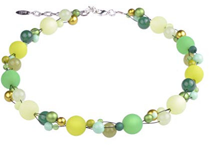 Adi-Modeschmuck Materialmix Kette Amelie (grünmix)
