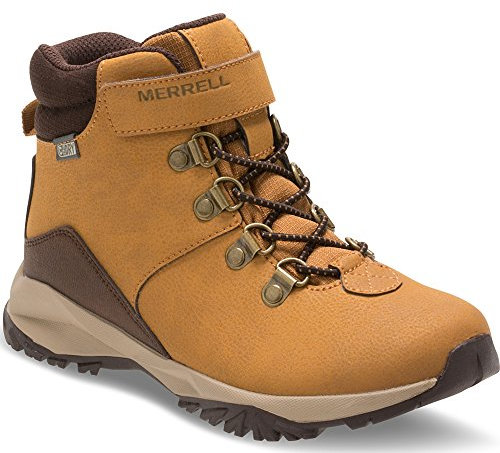 Merrell Boys’ ml-B Alpine Casual Waterproof High Rise Hiking Boots, Orange (Wheat), 11 UK 30 EU