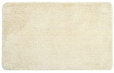 Allure Luxury Deep Pile Microfibre Bath Mat, Non-Slip, 50 x 80cm, Quick Dry & Easy Care (Cream)