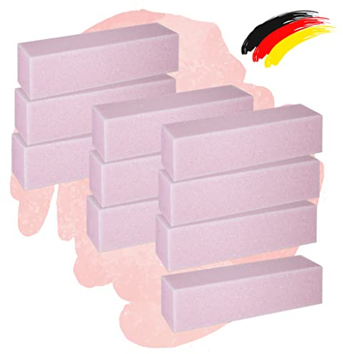 Profi Buffer Rosa Set - Nageldesign Schleifblock für Nagel Modellage - 10er Pack
