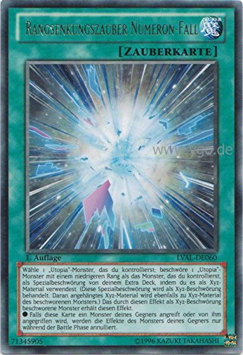 Konami LVAL-DE060 Rangsenkungszauber Numeron-Fall 1. Auflage - Sammlerkarte, Trading Card, Karte - 1 Stück